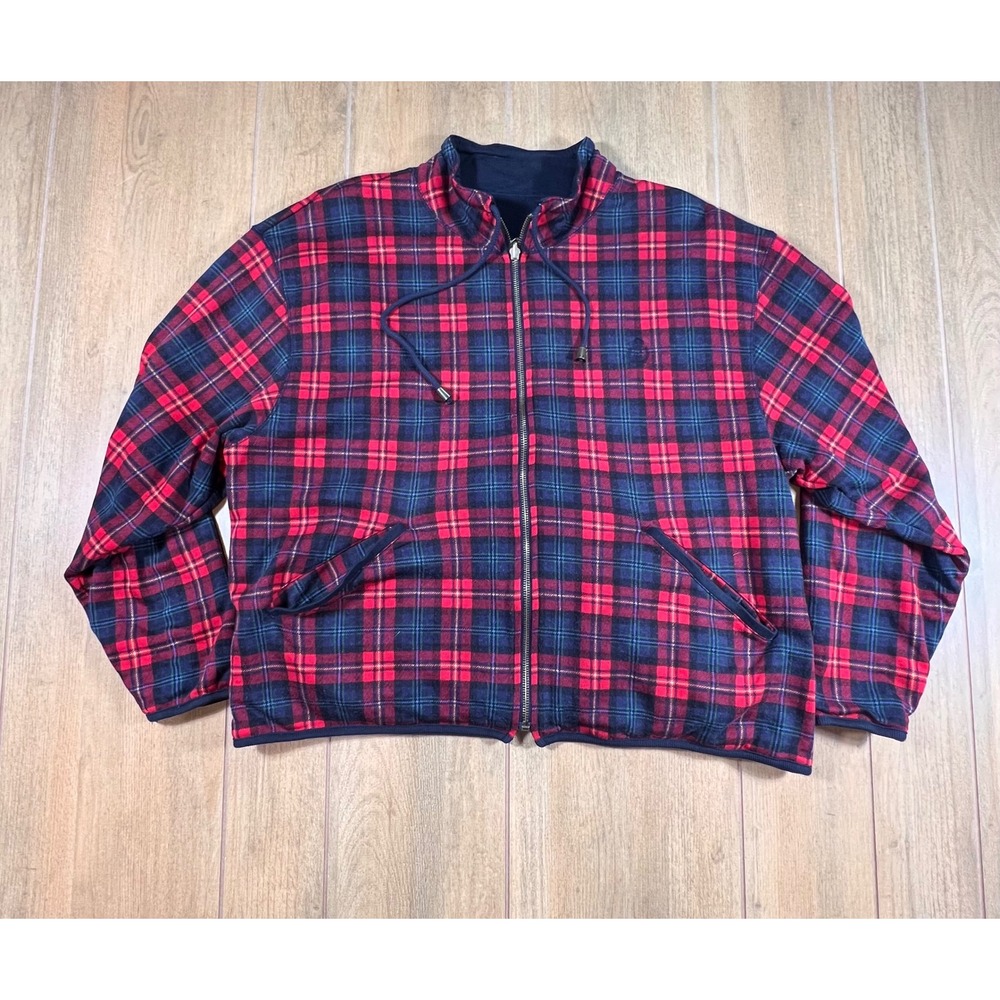 Vintage Liz&co reversible‎ red plaid jacket. Size lg.